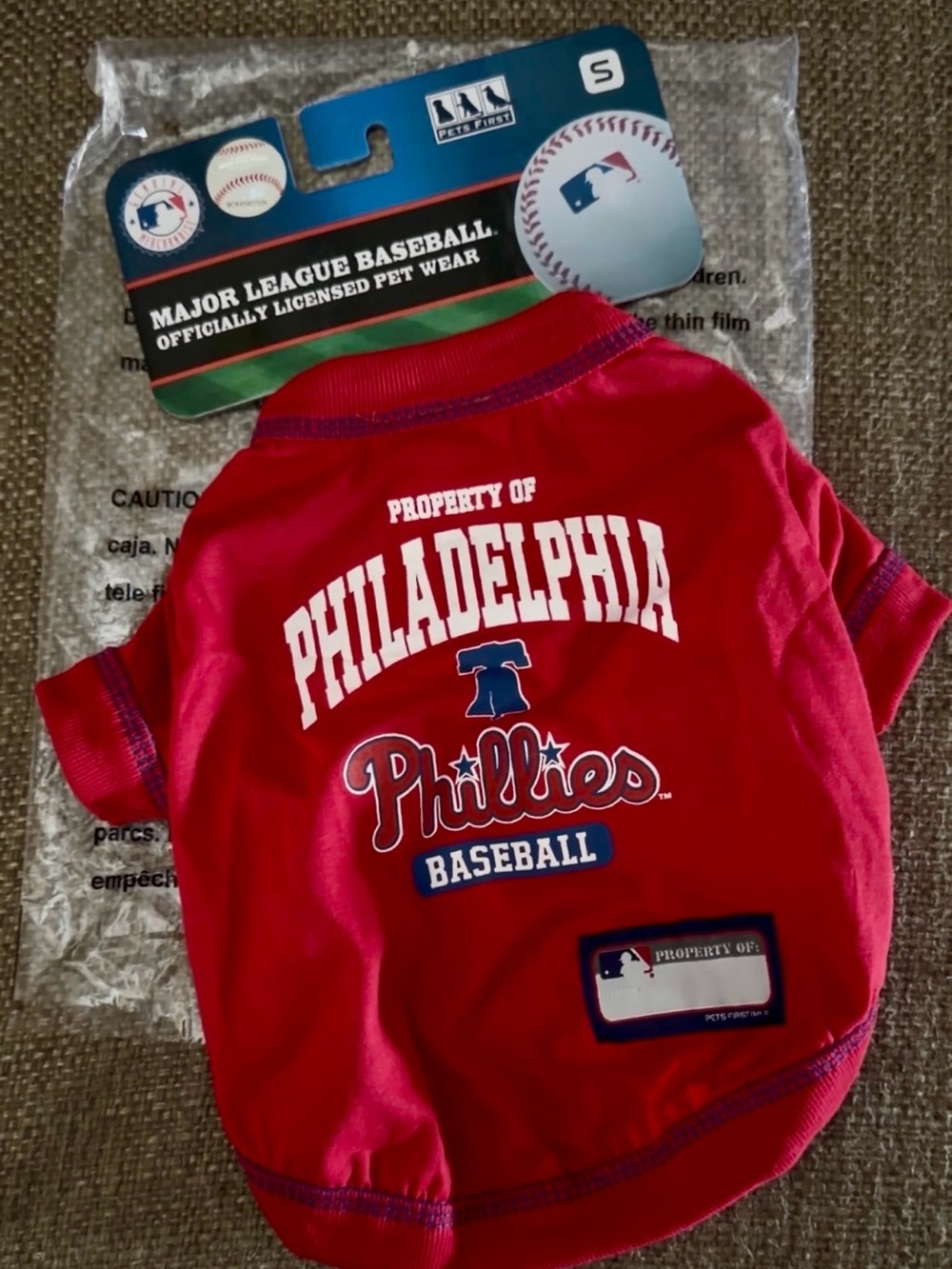 Philadelphia Phillies Red Dog Baseball Tee - Official MLB Pet Shirt